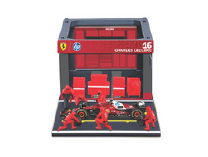 BBURAGO Modèle réduit F1 Pit Pass, 1:43 (Ferrari SF-25 n° 16 Leclerc '25)