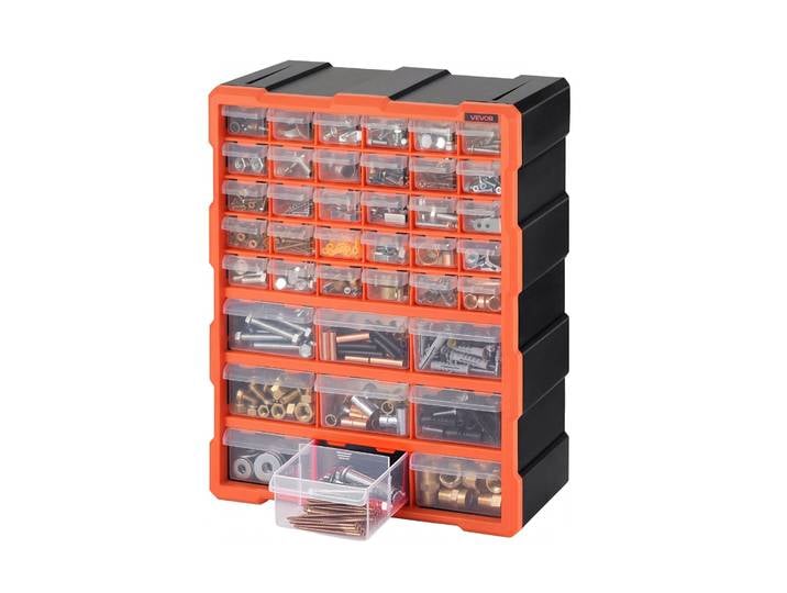 Vevor Casier De Rangement A 39 Tiroirs\, Organisateur Multi-tiroirs En Plastique\, Modele Mural Et Empilable Pour Garage\, Atelier\, Etabli\, Quincaillerie\, Perles\, Vis\, Petites Pieces Et Loisirs Creatifs
