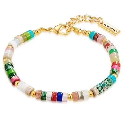 Armband YOKOAMII "Y21", gelb (gelbgold, bunt), Armbänder, Damen, Materialmix, Armband, Armband gelbgold bunt