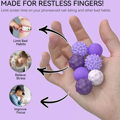 Uplifted Goods Magnetic Silicone Sensory Fidget Balls For Stress Relief black 4pcs
