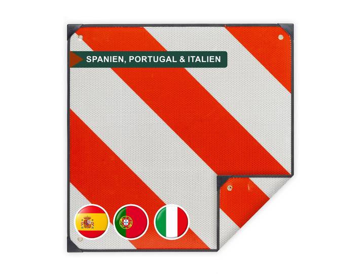 Warntafel Italien Spanien Portugal Weiss-Rot
