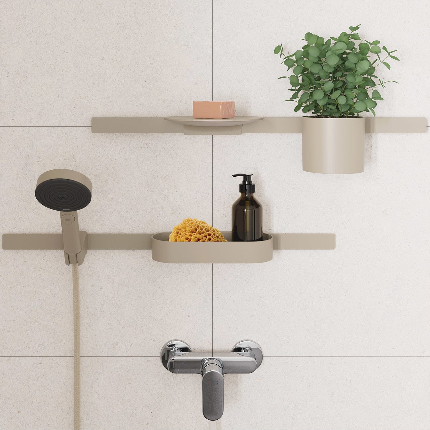Hansgrohe WallStoris Planet Edition Ablage, Accessoires, 28917210, sand