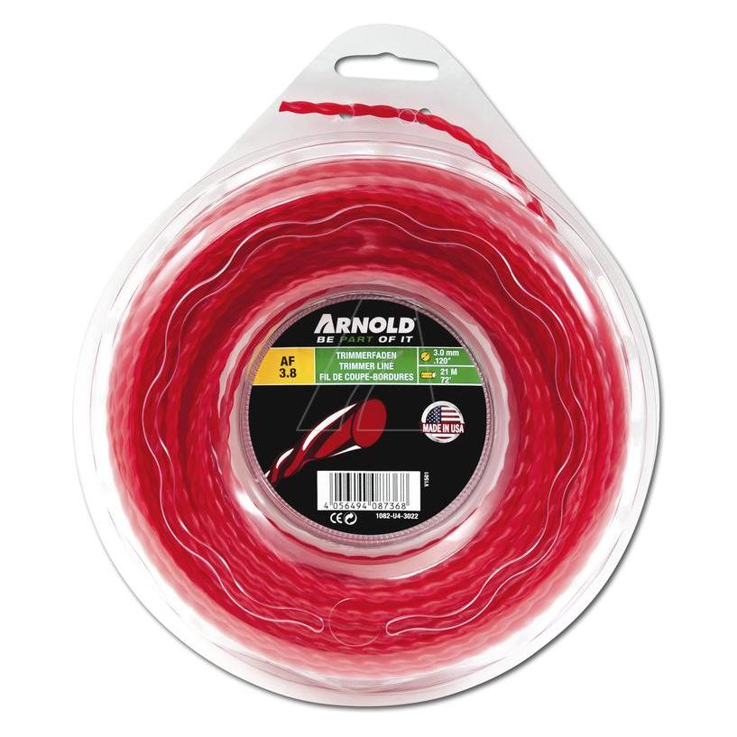 Arnold Trimmerfaden, rund, gedreht, rot, 3,0 mm, 22 m (Rasentrimmer) (1082-U4-3022)