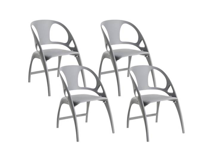 GARTENSTUHL 4er-Set Grau Nemi
