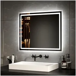 Emke, Spiegelschrank, Badezimmerspiegel mit Beleuchtung 40*60cm,Beschlagfrei, 3000K/6500K,Tast Schalter