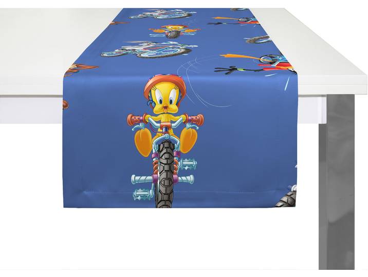 Tischläufer WIRTH Looney Gr. 1, blau, B:150cm L:50cm, Polyester, Tischdecken, Tischläufer, Warner Bros.