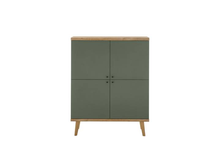 Highboard ALVA 107 x 134 cm Salbeifarbig/braun