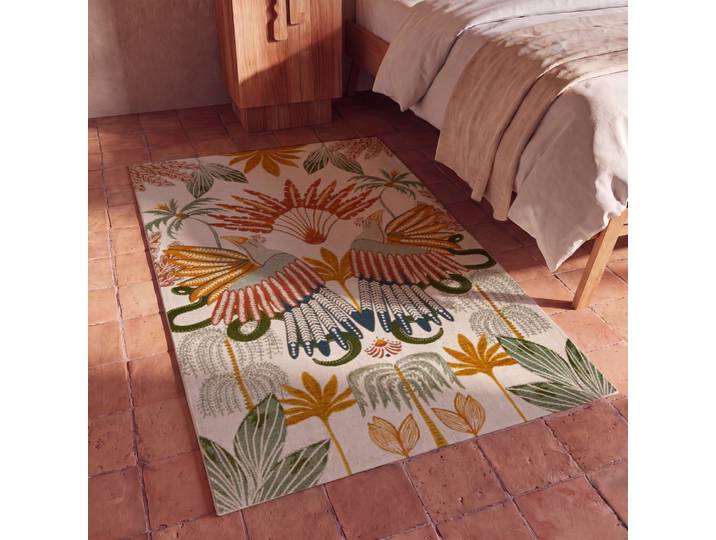 Tapis tissé jacquard multicolore, 90x150 cm