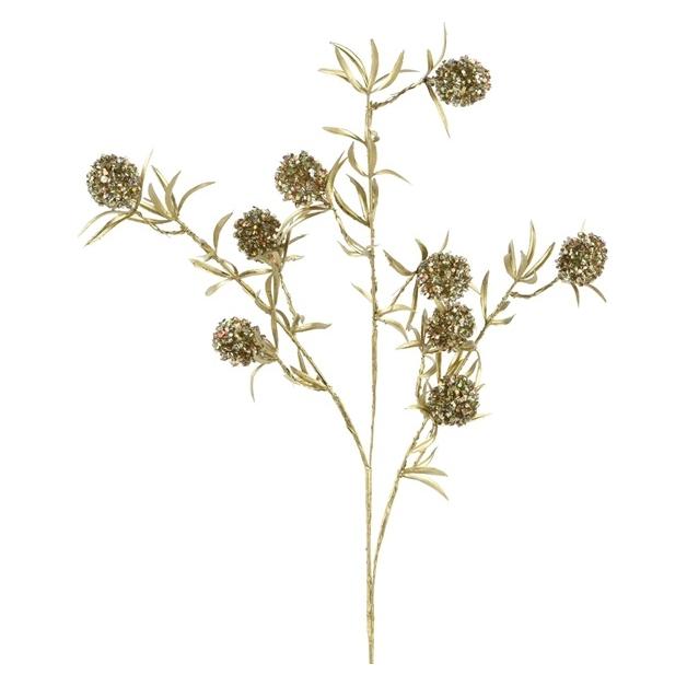 zz_archiviert_Nenurodyta Künstlicher Zweig "Decoris Tinsel Ball", gold, 70 cm (1 Stk.) (76616365)