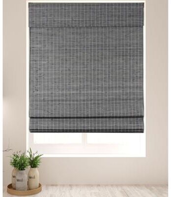 Arlo Blinds Semi-Privacy Grey-Brown Bamboo Roman Shades
