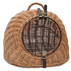 Aumüller Katzenhöhle/Transportkorb aus Vollweide inkl. Liegekissen - 60 cm