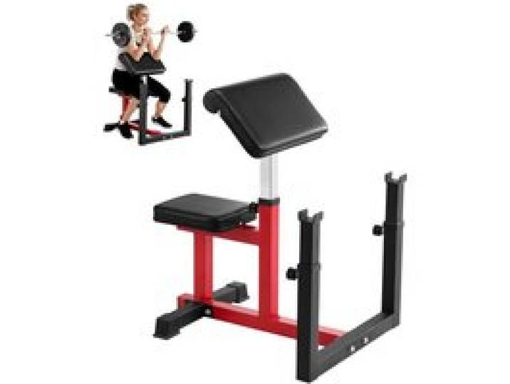 VEVOR Preacher Curlbank Hantelbank mit Beinstrecker, Krafttrainingsbänke (Max. Belastung 200 kg) Heim-Fitnessbank, Fitnessgerät, Sitzende Arm-isolierte Langhantel-Station, Trainingsbank