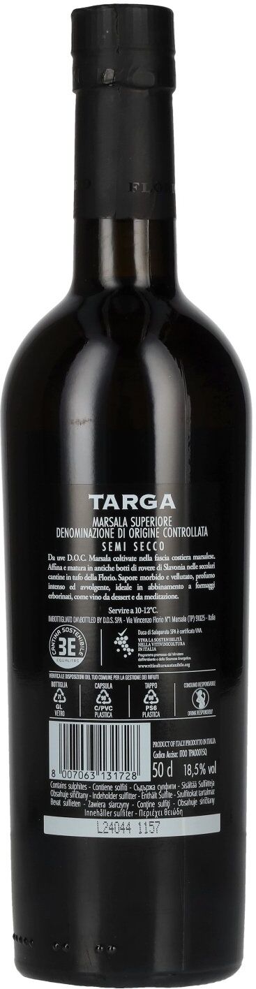 Cantine Florio TARGA Marsala Superiore Semisecco 2019 18,5% Vol. 0,5l