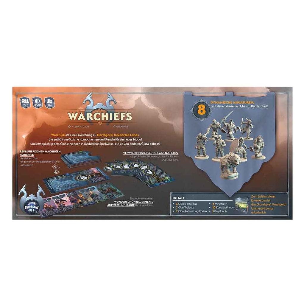 Board Game Box Northgard - Uncharted Lands:Warchiefs (Erweiterung) (Deutsch, 2 - 5 Spieler) (BGB05986)