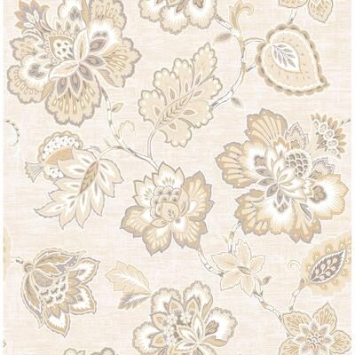 Seabrook Designs Hermine Jacobean Floral Unpasted Wallpaper