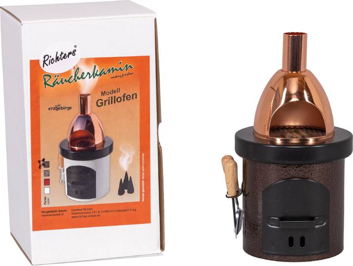 Räuchermännchen SAICO ORIGINAL Räucherofen, Grillofen, aus Metall , braun, H:7,5cm L:14cm T:7,5cm, Holzwerkstoff, Räucherdeko, Räuchermännchen, BxHxT: 7,5x14x7,5 cm