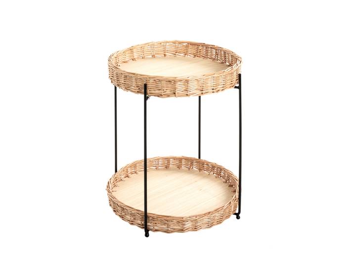 Beistelltisch ø 42 cm natur/schwarz