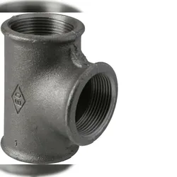 Atusa Temperguss T-Stück Nr. 130, schwarz, 1/2