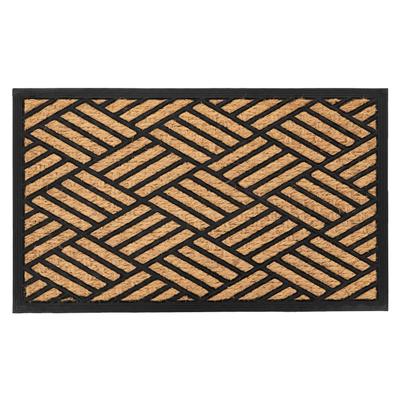 Fußmatte KAYOOM "Entry 425", braun (hellbraun), B:40cm H:11mm L:60cm, Gummi, Kokos, Teppiche, Fußmatte, Türmatte, Kokos Gummi, Eingang