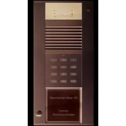 TCS AVD97010-0010 IP-Video-Außenstation Serie AVD IP mit 1 Klingeltaste (linksbündig) und integriertem Nummernblock, AP silber AVD970100010