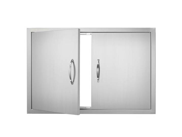 VEVOR Porte d'Accès pour Barbecue\, Double Porte de Cuisine Extérieure 838x558x46 mm\, Porte Encastrée en Acier Inoxydable\, avec Poignées\, pour Îlot de Barbecue\, Placard Extérieure\, Jardin\, Argenté