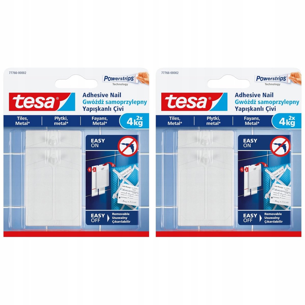 Tesa Serie Zelfklevende Spijker 4kg x 2 voor snelle montage zonder schade