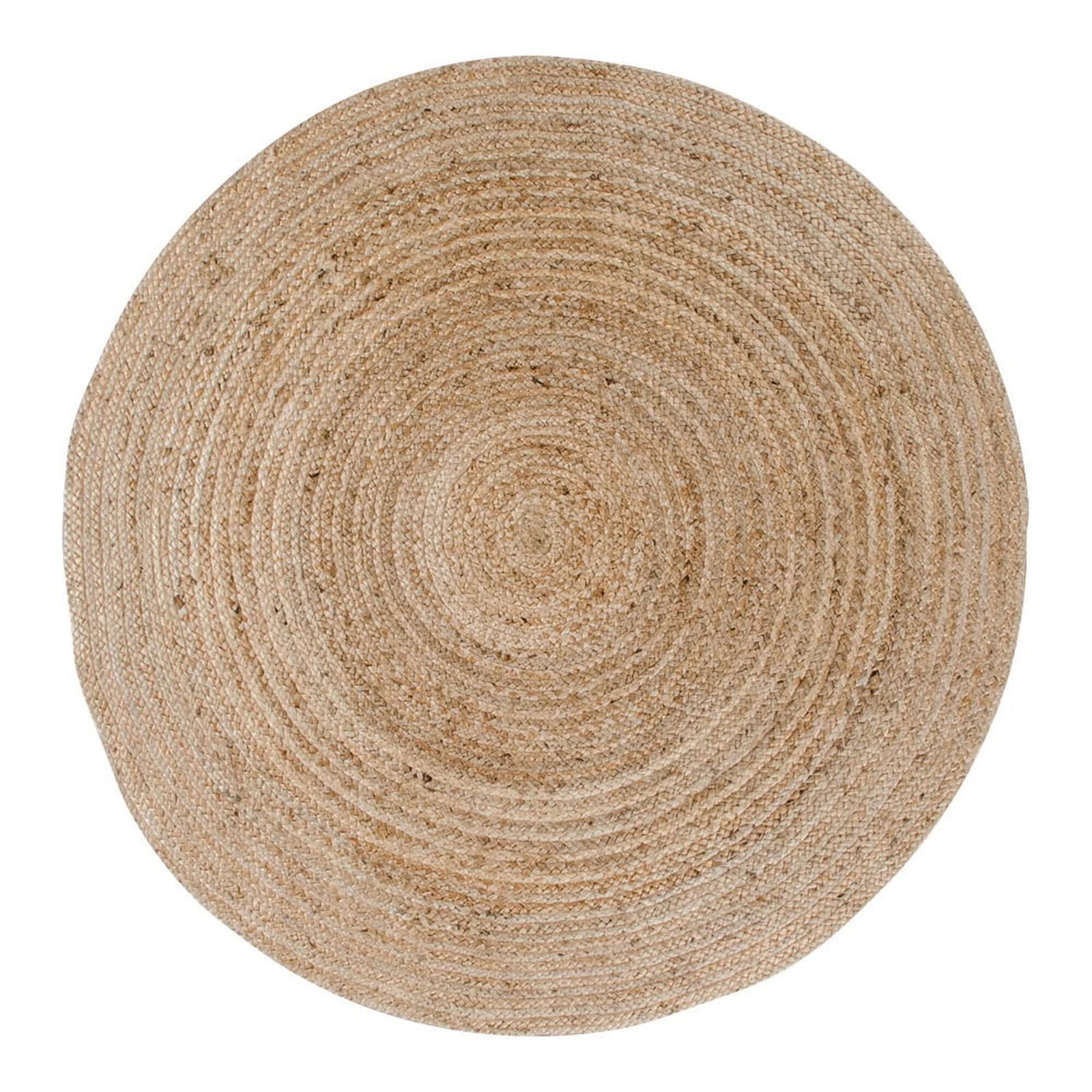 QUVIO Gevlochten Jute Vloerkleed - Rond - Natuurlijk - Diameter: 180 cm