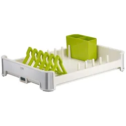 Proregal Praktischer Geschirrtrockner aus mattem Edelstahl & Kunststoff | HxBxT 13x31x44,7cm | Weiß