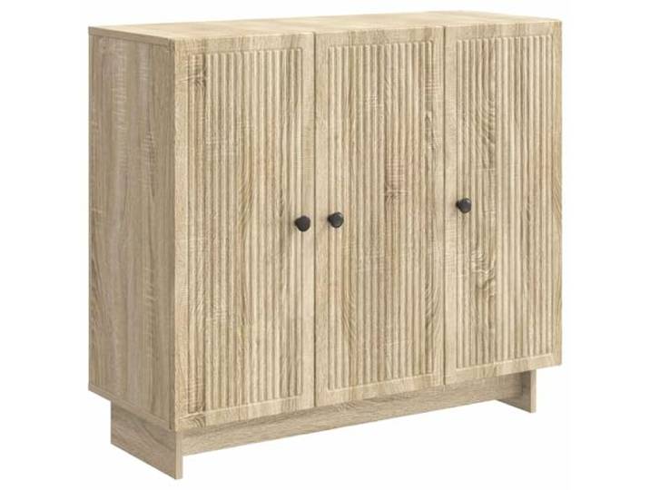 GFMGUEMV Sideboard Sonoma-Eiche 89 x 34,5 x 80 cm Holzwerkstoff mit Türen Vintage-Style, Schwingtüren, Metallgriffe, verstellbare Einlegeböden, Wohnzimmer, Esszimmer