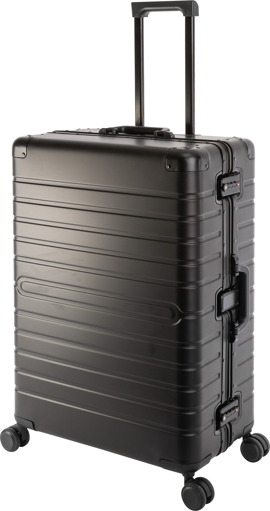 Aluminium Koffer Trolley mit 4 Rollen Alu-Reise-Koffer Vol.102L L-75cm Schwarz