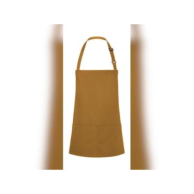 Short Bib Apron Basic with Buckle and Pocket: One Size / Mustard