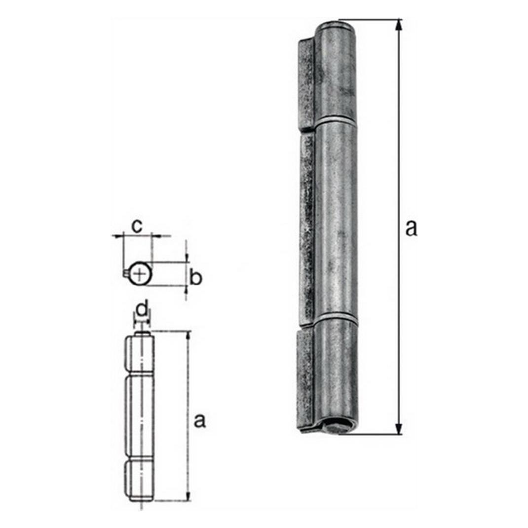 GAH Konstruktionsband 170xØ17,5x23,5xØ12,0mm Stahl roh Ausführung: 3-teilig, 4 Stück (45360094)