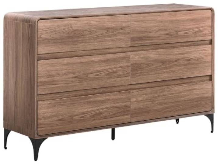 Beliani Kommode Dunkelbraun MDF mit 6 Schubladen Cowell