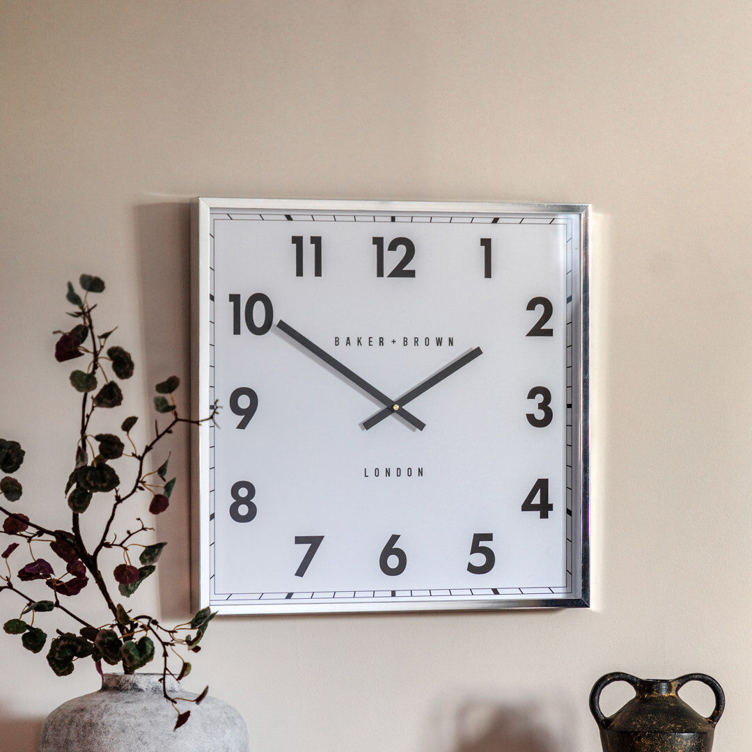 17 Stories Buxton Wall Clock 50cm Chrome