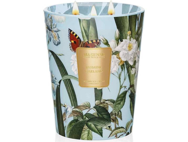 Duftkerze Jasmin 3 Dochte 990g 150 Stunden Brenndauer, Mehrfarbig, Paraffin, 16 cm, Dekoration, Kerzen & Kerzenhalter, Duftkerzen