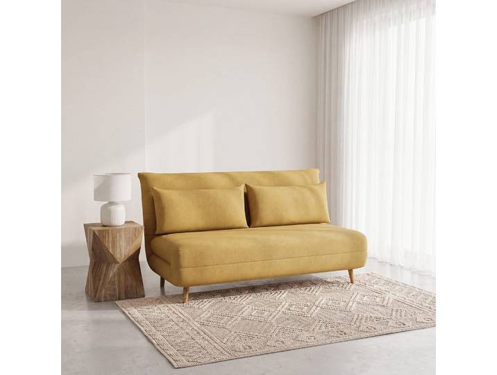 Senfgelbes 2-Sitzer-Klick-Klack-Sofa