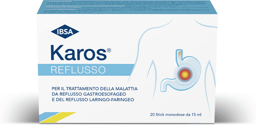 Karos Reflusso 20 Stick per il Trattamento del Reflusso Gastroesofageo e Laringo-Faringeo