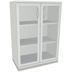 fm Büromöbel Aktenschrank »Sidney« 3 OH klare Acrylglastüren weiß, 80x113.3x44.2 cm