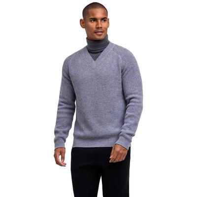 Strickpullover FALKE "FALKE Pullover", Herren, Gr. M, grau (grau meliert (3233)), Pullover Strickpullover