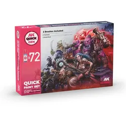 AK QUICK GEN Paint Set 72 Colors (2 Brushes)