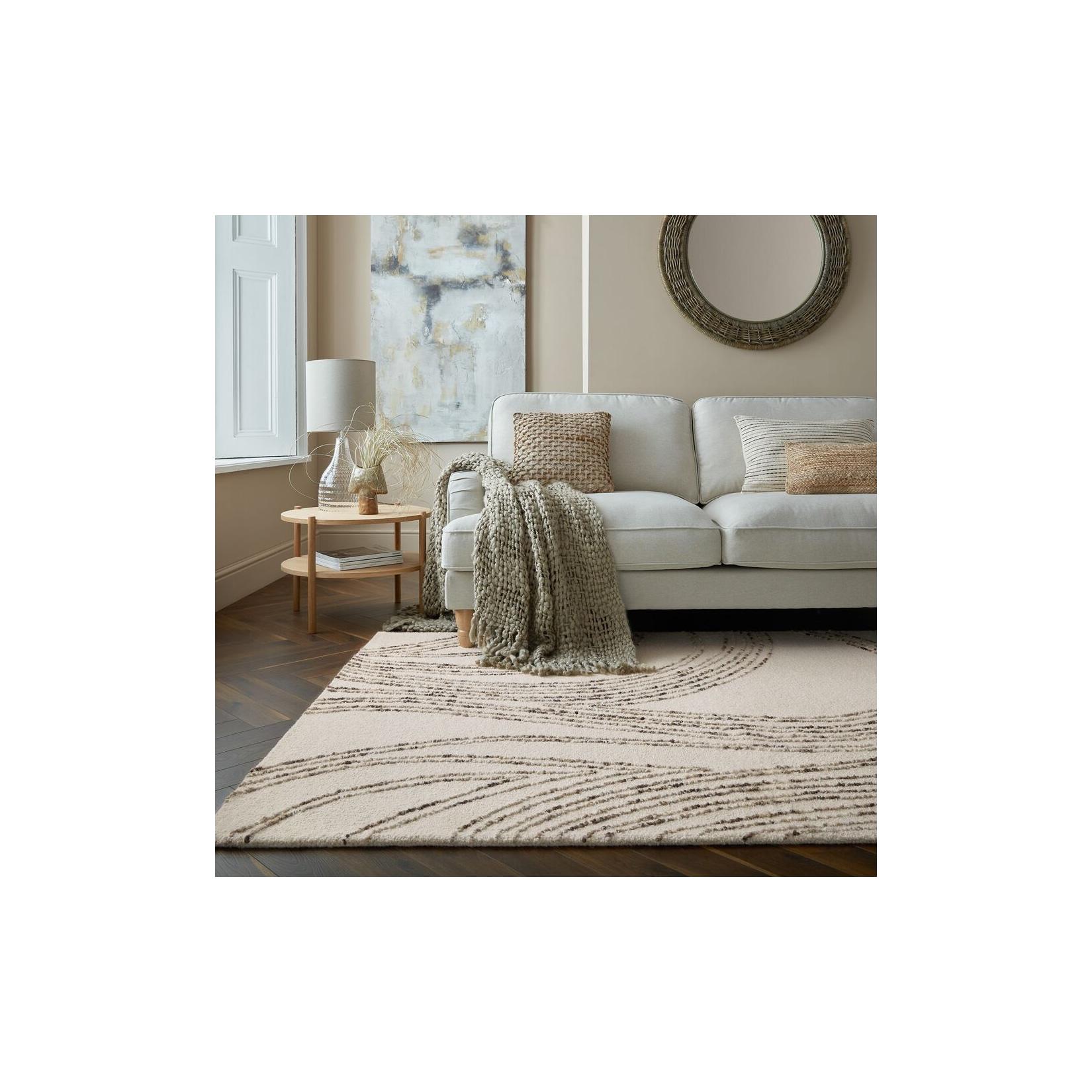 Wollteppich abstrakt Natur-Braun 160 x 230 cm - HUMBER Kadima Design