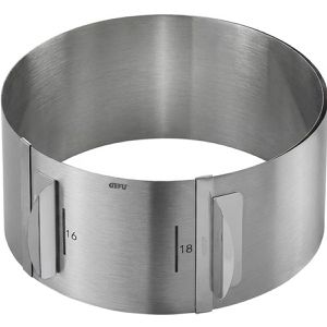 Gefu Tortenring Tondo 14308, backofenfest, aus Edelstahl, von Ø 16 - 30 cm verstellbar, Höhe 8,5 cm