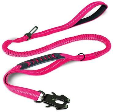 Inspire Essentials Reflective Tactical Bungee Dog Leash With Seatbelt Clip 6