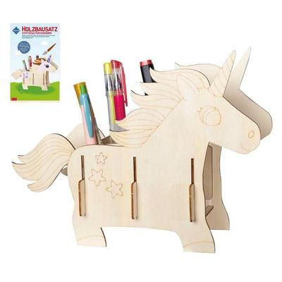 PEBARO 477/1 - Holzbausatz Stiftehalter Einhorn, Laser cut Bastelset