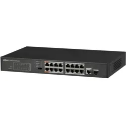 Dahua SWITCH DH-PFS3117-16ET-135 POE (16 Ports), Netzwerk Switch, Schwarz