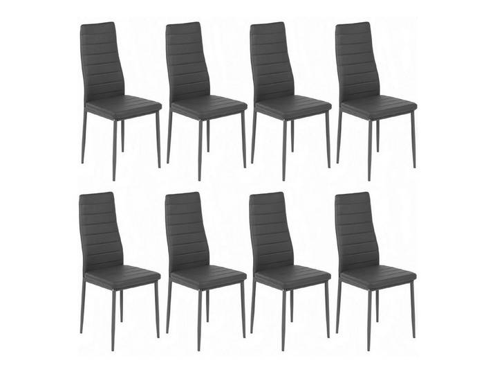 LuxusKollektion Esszimmerstuhl Esszimmerstühle 8er Kunstleder SGS geprüft hohe Pvc+grau 8 Stühle