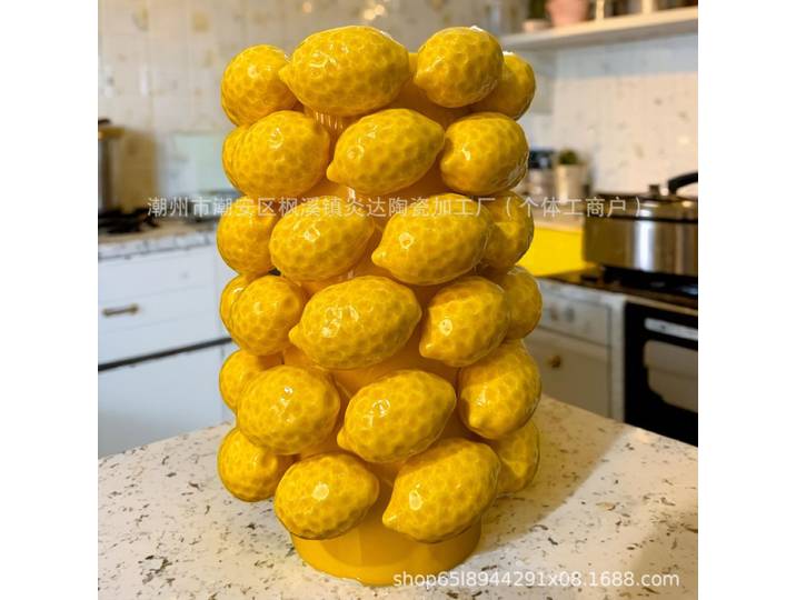 Vase à fruits en céramique citron Orange raisin, décoration de Table d'intérieur moderne Simple, décoration créative pour la maison, Arrangement floral