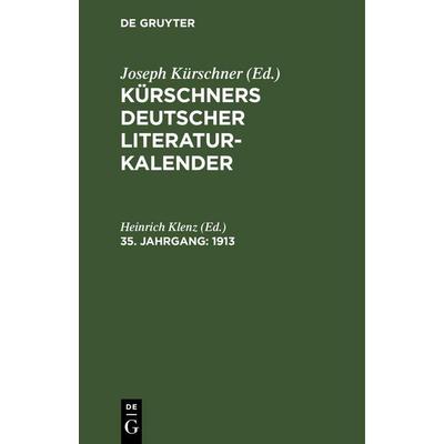 1913, Gebundene Ausgabe von , De Gruyter Oldenbourg, 978-3-11-242821-4