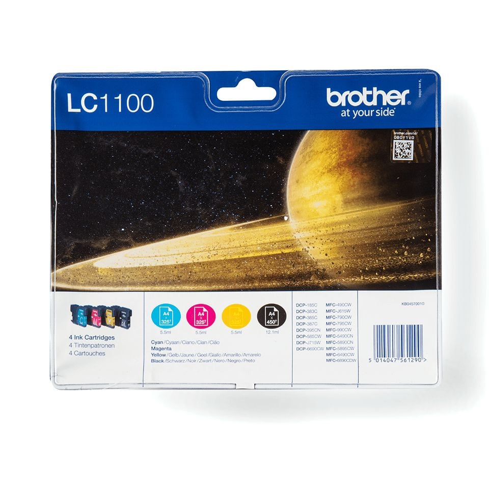 Brother LC-1100VALBPDR originale Druckerpatronen Schwarz/Cyan/Magenta/Gelb 450 Seiten LC1100VALBPDR