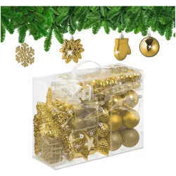Relaxdays, Christbaumschmuck, Weihnachtskugeln-Set (100x)